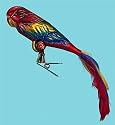 Parrot, Clip 6 1/2" Ornament - set of 3