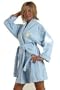 Counting Sheep Appliqued Bathrobe, 100% Cotton Terry Cloth, Short, Lt. Blue, One Size