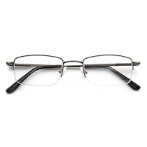 Dr. Dean Edell Modern Titanium Semi-Rimless Reader, Gun Smoke, +1.75