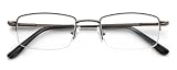 Dr. Dean Edell Modern Titanium Semi-Rimless Reader, Gun Smoke, +1.25