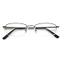 Dr. Dean Edell Modern Titanium Semi-Rimless Reader, Gun Smoke, +1.50