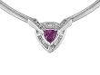 14K White Gold Pink Sapphire and Diamond Necklace