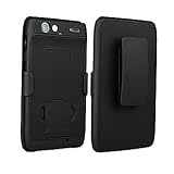 PureGear Hard Shell Case with Stand / Kickstand & Holster Combo for Verizon Motorola Droid Razr Razor XT912 (Black) - Retail Packaging