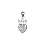 Sterling Silver White CZ Crowned Heart Pendant