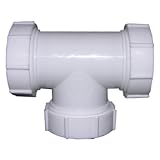 Buy Lasco 03-4277 White Plastic Tubular 1-1 2-Inch Slip Joint Tee with Nuts and... by Larsen Supply