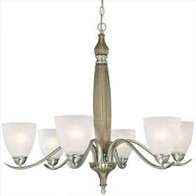 Escapade Six Light Chandelier in Brushed Nickel by Thomas Lighting
