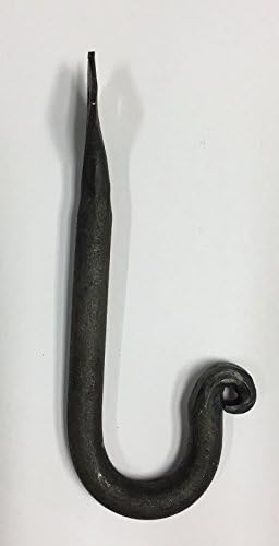 Hardware- Wrought Iron Rustic Hook Black Hand Forged 5"