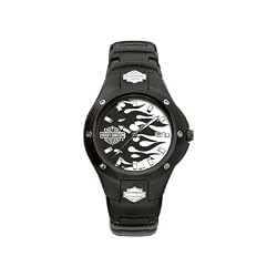 Harley-Davidson&reg; Men's White Face Black Flame Watch by Bulova&reg; 78B112