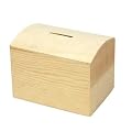 Spardose aus Holz mit Verriegelung, 10x8x7cm