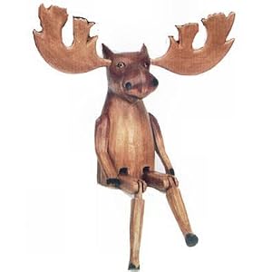 All Natural Handmade, Handpainted Moose Puppet