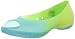 crocs Women's Carlie Peep Toe Ombre Flat,Citrus/Aqua,6 M US