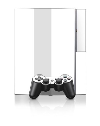 Solid State White Design Protector Skin Decal Sticker for PS3 Playstation 3 Body Console
