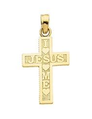 I Love Jesus Cross 14K Gold Yellow R42081