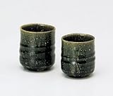 陶房淳 織部 組湯呑 【湯呑 瀬戸焼】