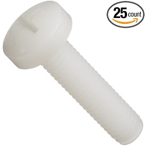 Nylon Machine Screw, Fillister Head, Phillips Drive, M3.5-0.6, 10mm Length (Pack of 25)