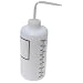 Vestil BTL-WN-32-LBL Narrow-Mouth Low Density Polyethylene (LDPE) Round Graduated Dispensing Wash Bottle with Label and Natural Cap, 32 oz Capacity, Translucent