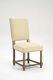 Dining Chair with Neutral Fabric Seat Light Washed Oak Finish Legs