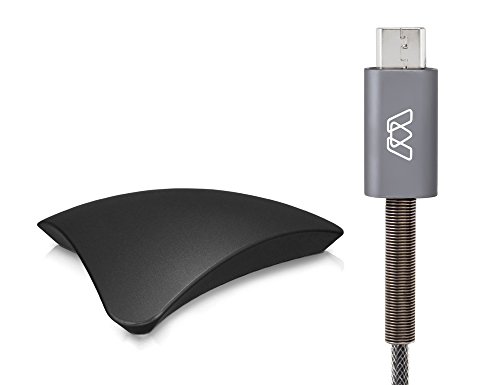 MOS Spring Micro USB Cable with MOS Original Cable Organizer Black Bundle