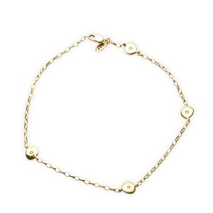 Miore - AG0142 - Bijoux de corps - Chaine de cheville Femme - Coeurs - Or jaune 750/1000 (18 carats) 3.9 gr - Diamant - 24 cm
