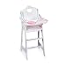 Badger Basket Doll High Chair With Plate Bib And Spoon - Pink/White