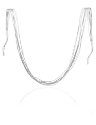 30" 10 Strand Liquid Silver Necklace