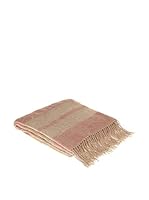 COINCASA Plaid 170 x 130 cm (Beige/Rosa Claro)