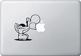 Hungry Yoshi Munching Apple - nom nom nom - Vinyl Laptop or Macbook Decal