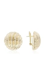 Bellavita Pendientes Wavy Ribbed Button plata de ley 925 milésimas