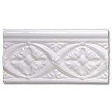Adex USA Neri Byzantine Listello White Ceramic Tile & Stone