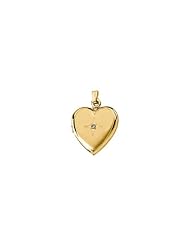 20.00 mm Heart Shaped Locket with Diamond in 14K Yellow Gold