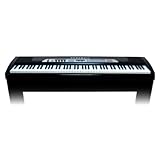 Kurzweil SP2XS 88 Note Digital Stage Piano, Hammer Action Keys, 64 Programs, 64 Voice Polyphony, Includes Two 6 Inch Speakers and Stand, Black and Chrome