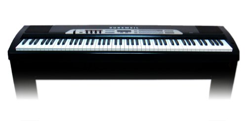 Kurzweil SP2XS 88 Note Digital Stage Piano Hammer Action Keys 64 Programs 64 Voice Polyphony Includes Two 6 Inch Speakers and Stand Black and Chrome
