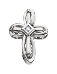 14K White Gold 22.0X16.5 Complete Diamond Unity Cross