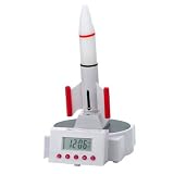 Daditong 4 in 1 Desktop Aluminum Stand Holder Rocket Table Clock Flying Space Rocket Launching Digital Alarm Clock