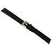 Watch Band Leather Smooth Black Extra Long Part 20mm