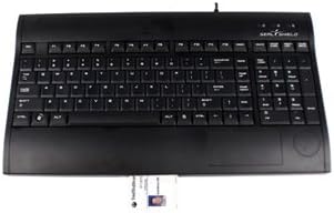 Silver SurfTM Washable Multimedia Keyboard w/ integrated Smart Card Reader - Dishwasher Safe &amp; Antimicrobial - UK (Black)(USB)