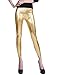HDE Metallic Gold Leggings Metallic Rave Festival Leggings