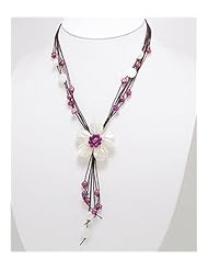 Flower Cotton Waxed Thread Mother of Pearl Necklace