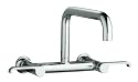 KOHLER K-6127-4-CP Torq Wall Mount Bridge Kitchen Faucet, Polished Chrome