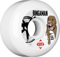 Bones STF V5 Bingaman Tank Skateboard Wheels 55mm - White (Set of 4)