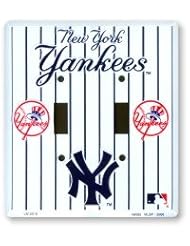 Sports: New York Yankees Metal Double Light Switch Cover - MLB