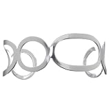 Sterling Silver Oval and Circle Cuff Bracelet