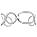 Sterling Silver High-Polished Open Oval and Circle Cuff