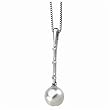 0.10Ct.T.W. Round Brilliant Cut Diamonds, FreshWater Cultured White Pearl, 14Kt. White Gold Pendant Necklace
