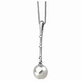 0.10Ct. T.W. Round Brilliant Cut Diamonds, FreshWater Cultured White Pearl, 14Kt. White Gold Pendant Necklace - B0002XYH90