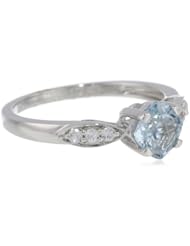 Sterling Silver Gemstone and Created White Sapphire Ring, Size 7