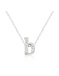 Micro-Pave Initial B Pendant Necklace