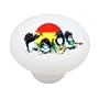 Jamaican Rasta Penguins Decorative High Gloss Ceramic Drawer Knob