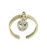 10 KT Gold Toering Heart Simulated cz Diamond Toe Ring
