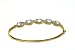 9ct Yellow Gold Diamond and Blue Topaz Ladies Bangle